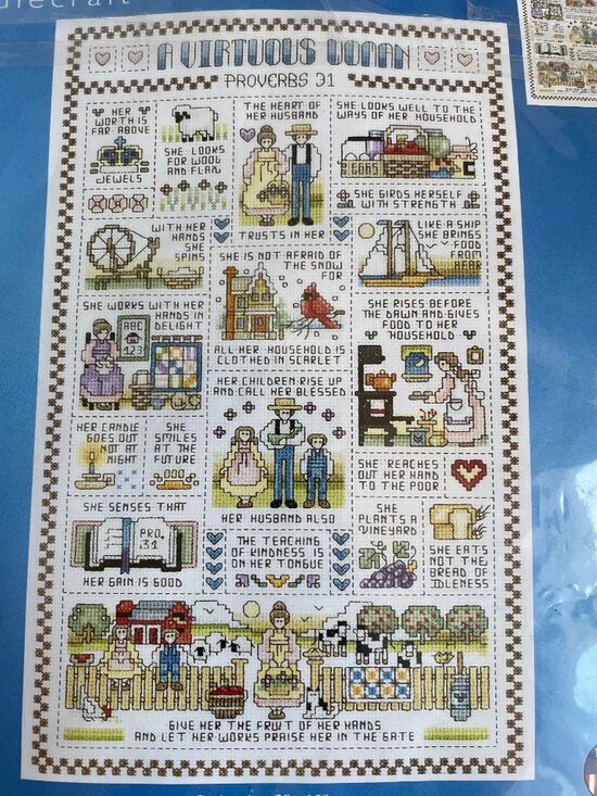 Vintage Other - Virtuous Woman’ Counted Cross Stitch Kit 021-1401 Spectrum Crafts Vintage